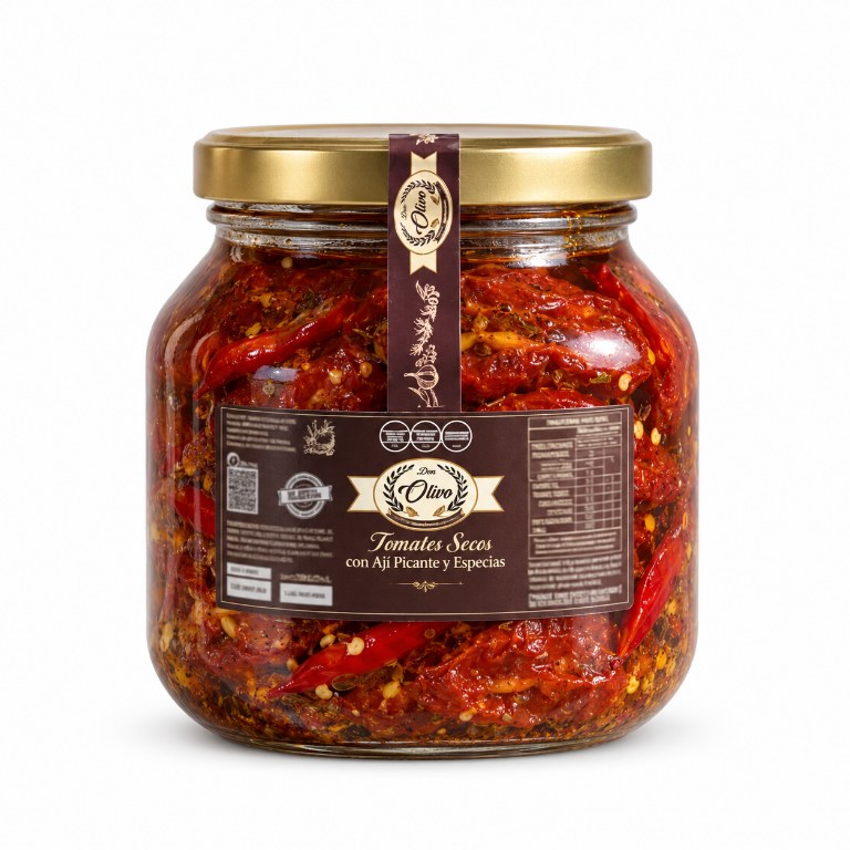 Tomates secos Don Olivo con ají picante, frasco grande