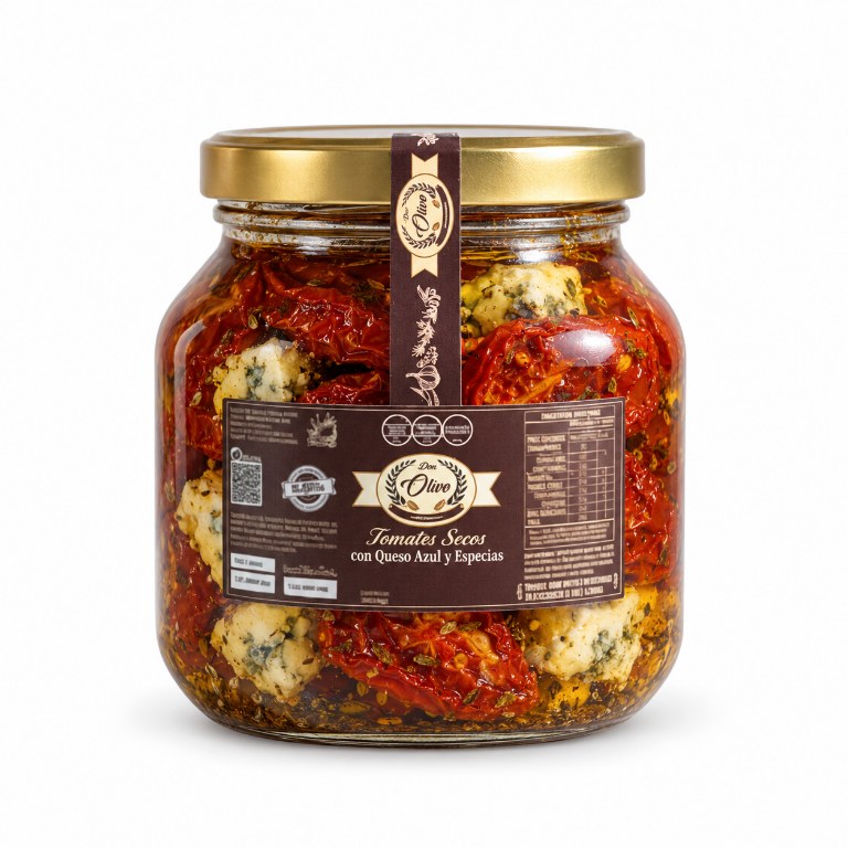 Tomates secos Don Olivo con queso azul y especias, frasco grande
